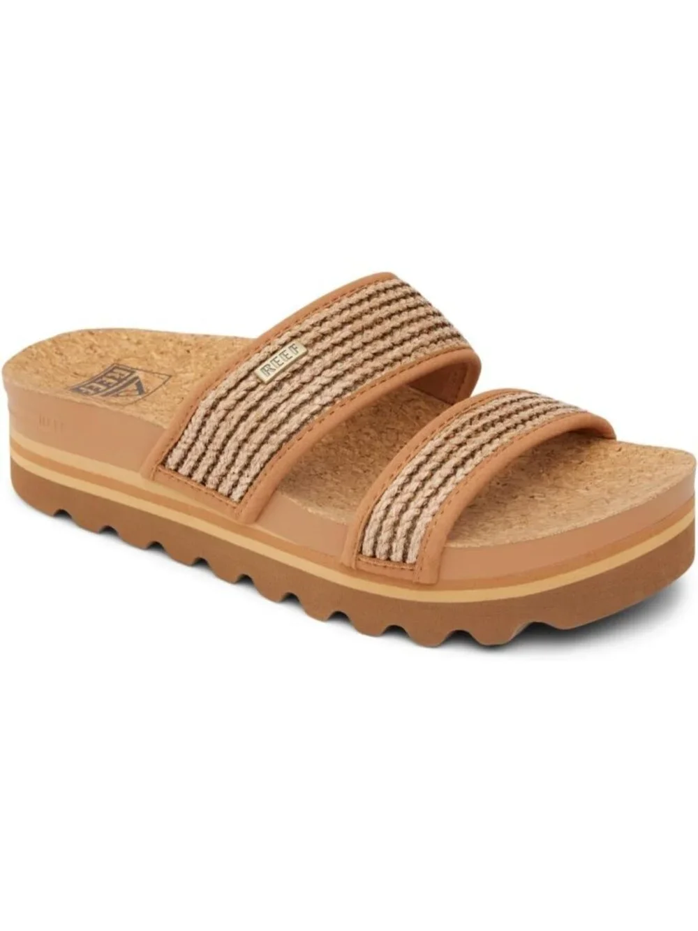 Women's Chocolate Raffia Arch Support Ultra Soft Footbed Platform Sandal Shoes